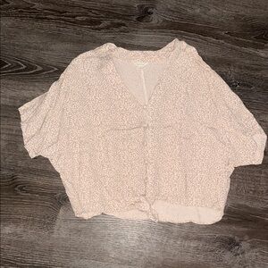 Chic Beige Blouse with Subtle Pattern